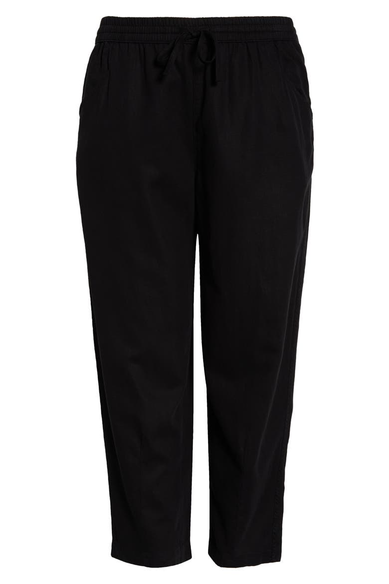 Pull-On Barrel Pants, Alternate, color, BLACK