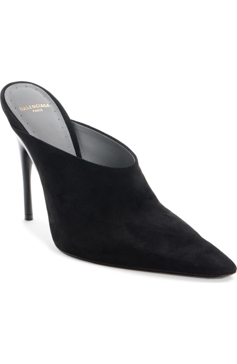 Balenciaga Duchesse Pointed Toe Mule, Main, color, Black
