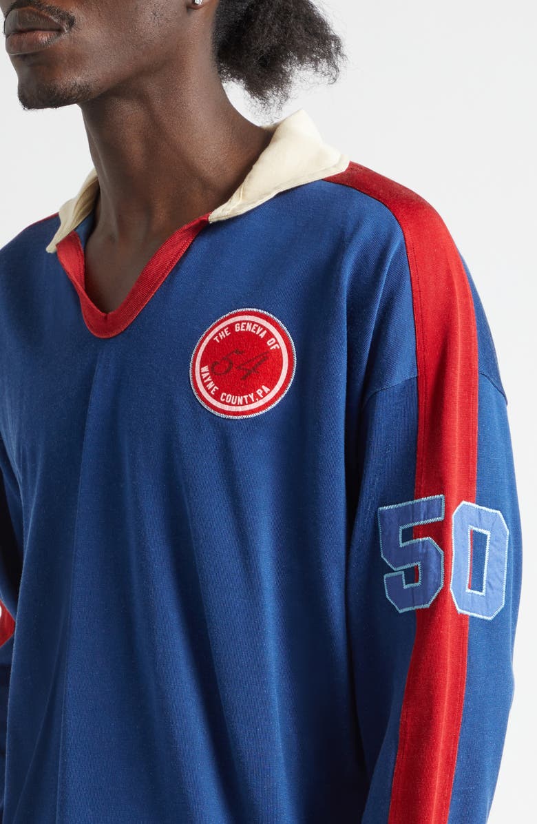 Bode Lakewood Rugby Polo, Alternate, color, Blue