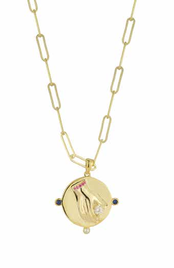 14k Gold Plated Medallion Pendant Necklace
