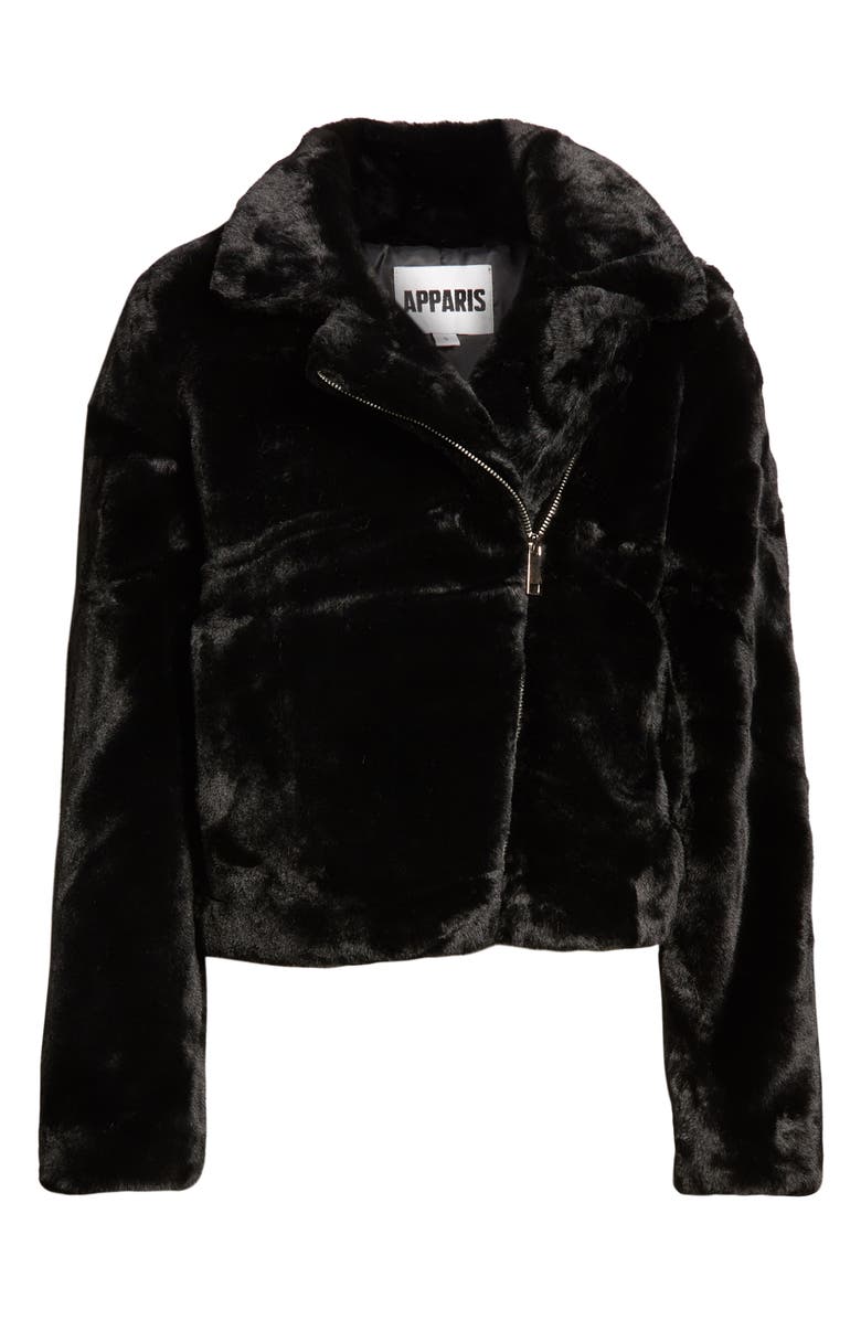 Apparis Leila Faux Fur Moto Jacket, Alternate, color, 