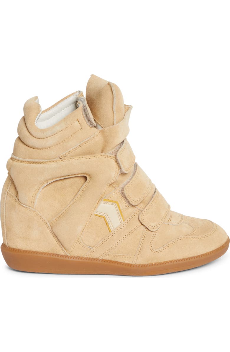 Isabel Marant Bekett Wedge High Top Sneaker, Alternate, color, Begw Beige/ Golden Yellow