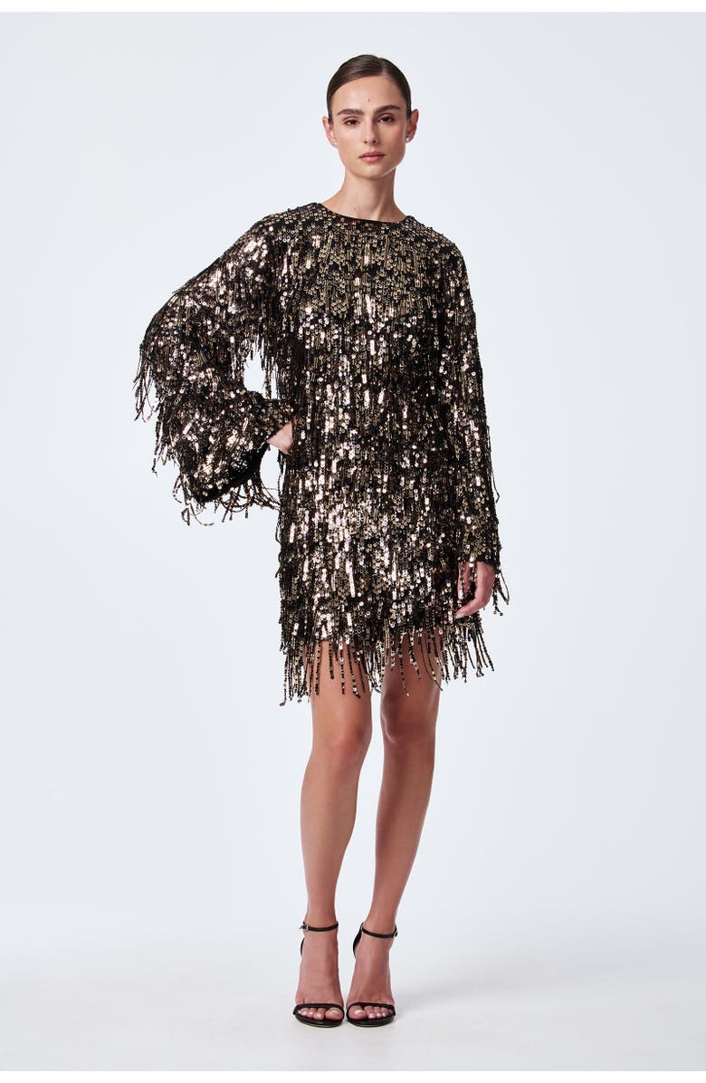 Trina Turk Satine Fringed Sequin Top, Alternate, color, 