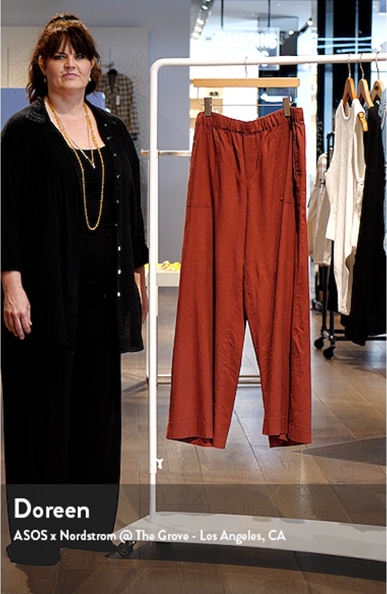 High Waist Stretch Linen Blend Pants, sales video thumbnail