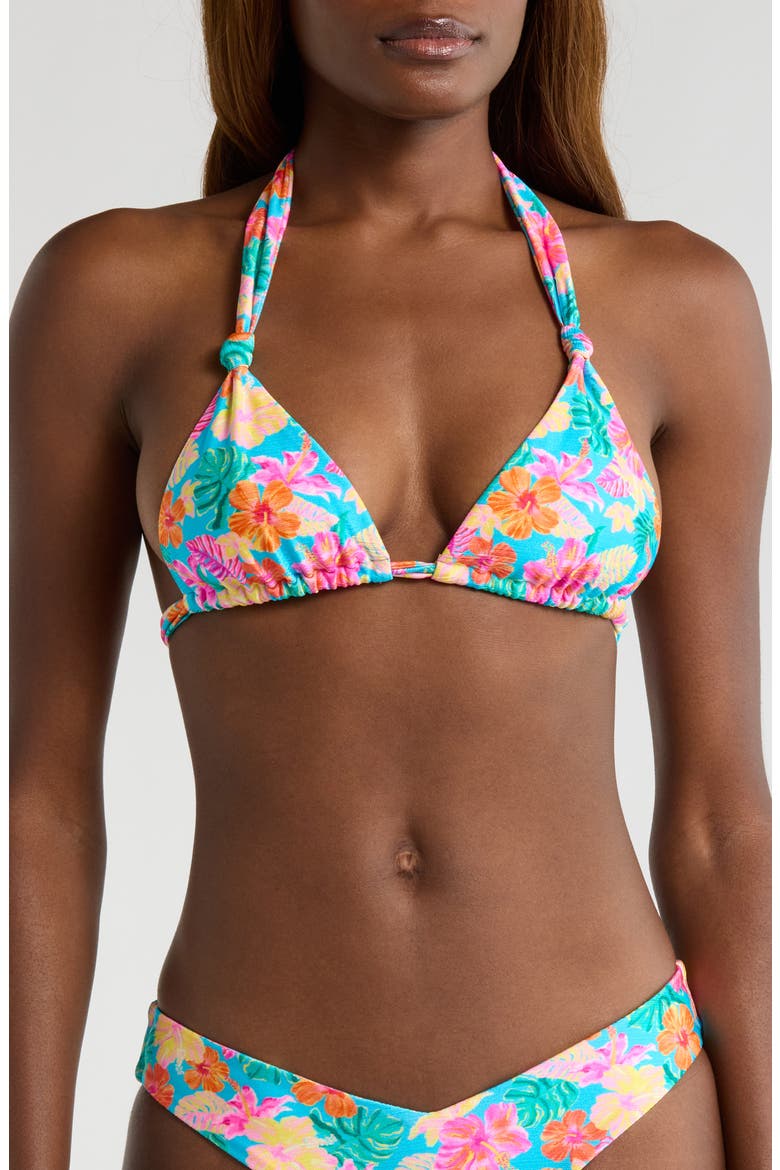 Soft Knot Halter Bikini Top, Main, color, PARADISE POP