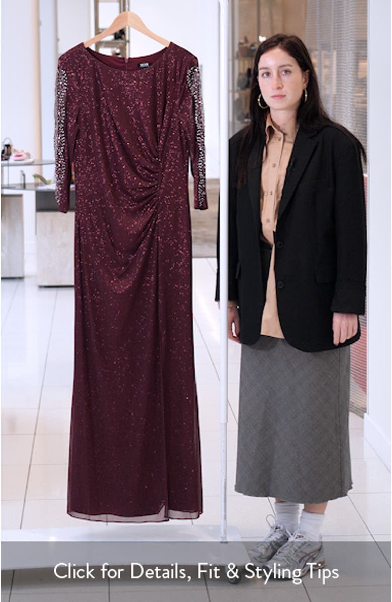 Sparkle Embellished Sleeve Gown, sales video thumbnail