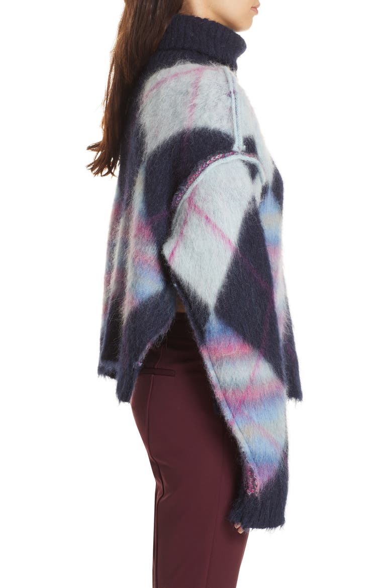 Mohair & Alpaca Blend Turtleneck Sweater, Alternate, color, NEW NAVY