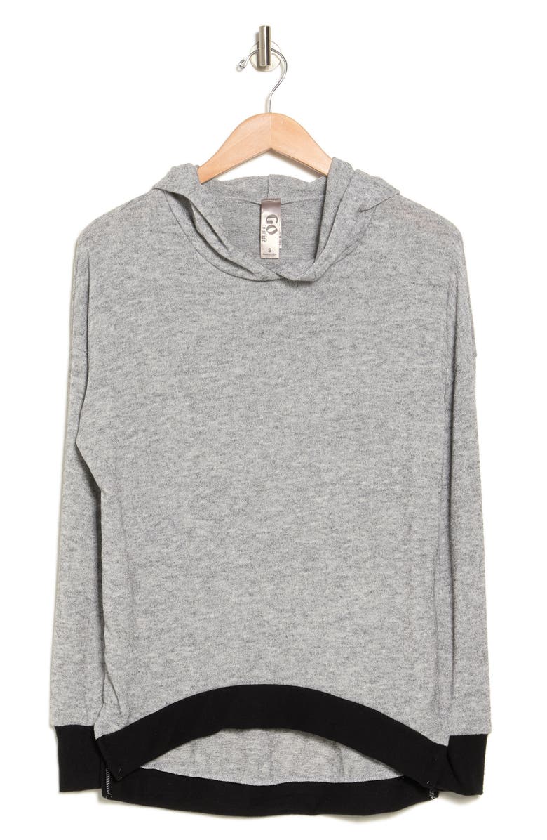 GO COUTURE Dolman Sleeve Hoodie, Alternate, color, Grey/ Black