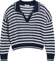 525 Kimberly Stripe Open Stitch Cotton Sweater