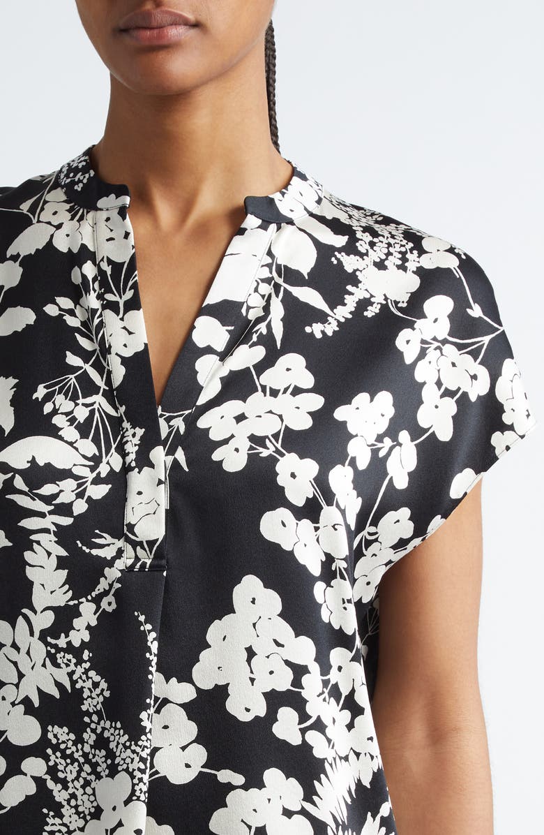 Vince Arboretum Floral Silk Top, Alternate, color,