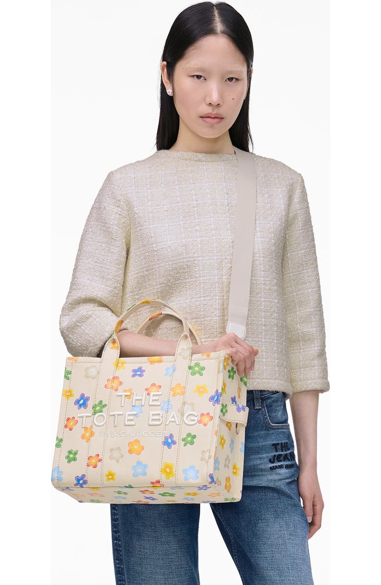Marc Jacobs The Wild Daisy Canvas Medium Tote Bag, Alternate, color, White Multi