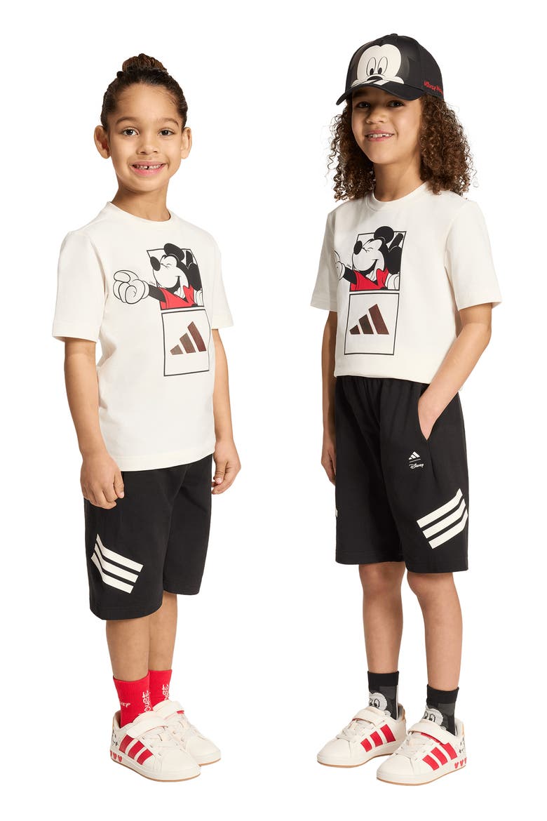 x Disney Kids' Mickey Mouse Graphic T-Shirt & Shorts Set, Alternate, color, OFF WHITE/ BLACK