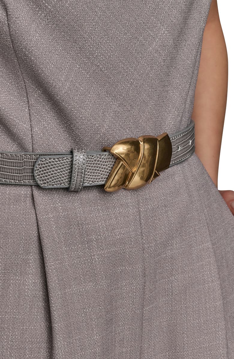 Donna Karan New York Belted Cowl Neck Romper, Alternate, color, Clay/ Limestone