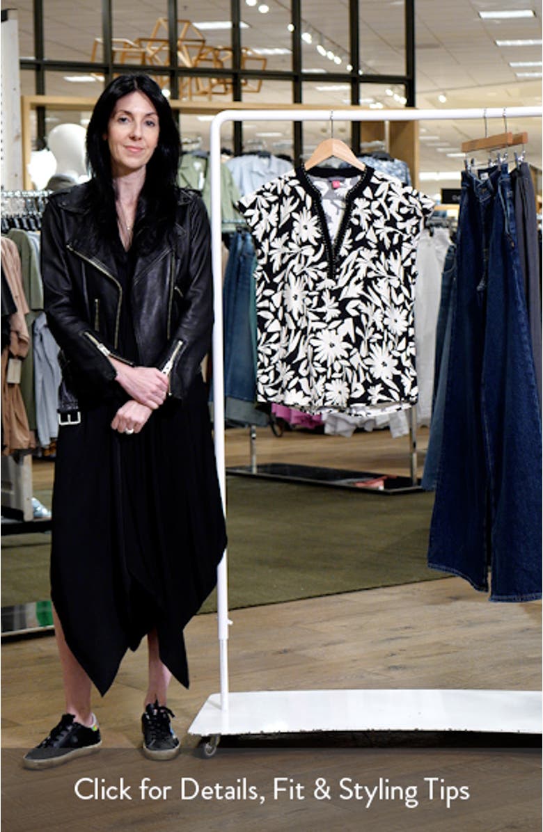 Floral Print V-Neck Top, sales video thumbnail