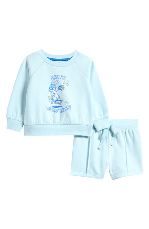 Graphic Sweatshirt & Pintuck Shorts (Baby)
