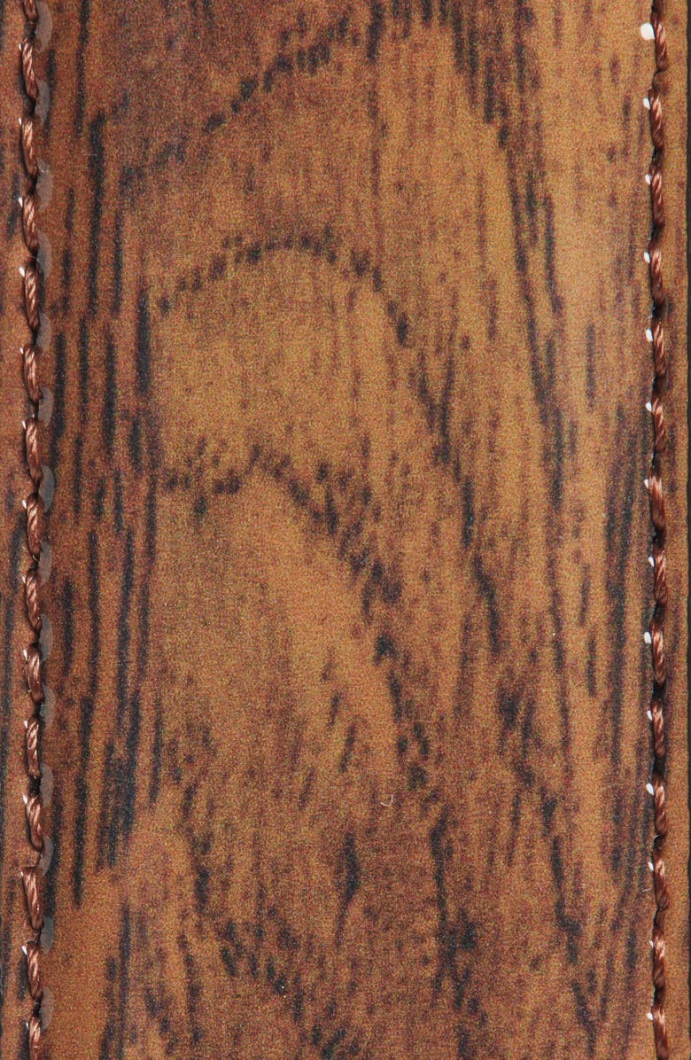 JULIE KEGELS Aline Wood Print Leather Belt, Alternate, color, Wood