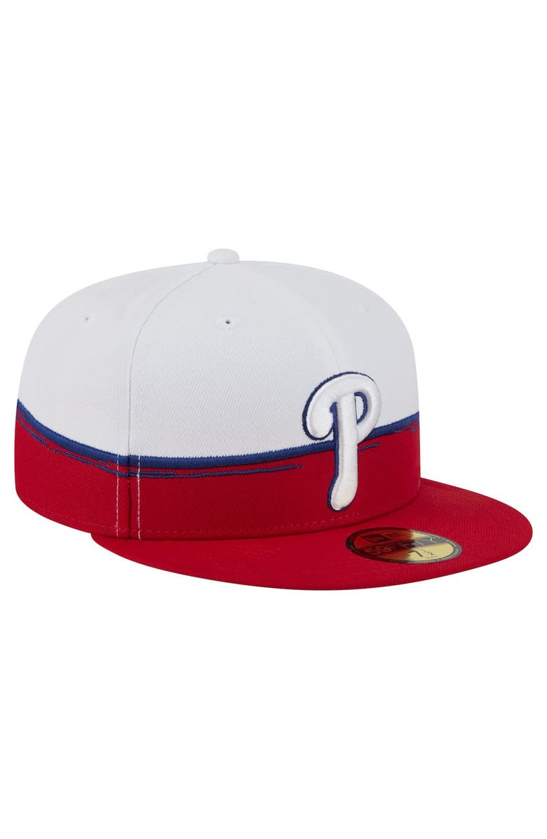 New Era Men's New Era Red/White Philadelphia Phillies Paint Stroke 59FIFTY Fitted Hat, Alternate, color, Red