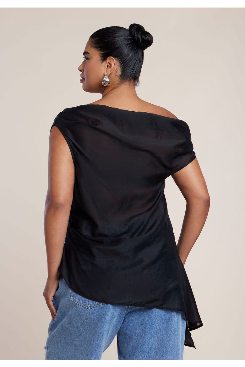 Off The Shoulder Sheer Top, Alternate, color, BLACK ONYX