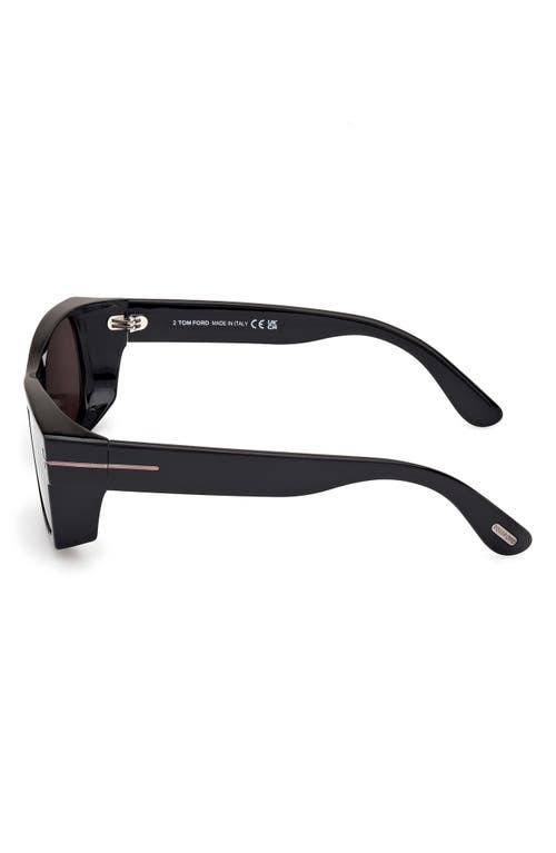 Tom Ford Juan 56mm Rectangular Sunglasses In Black