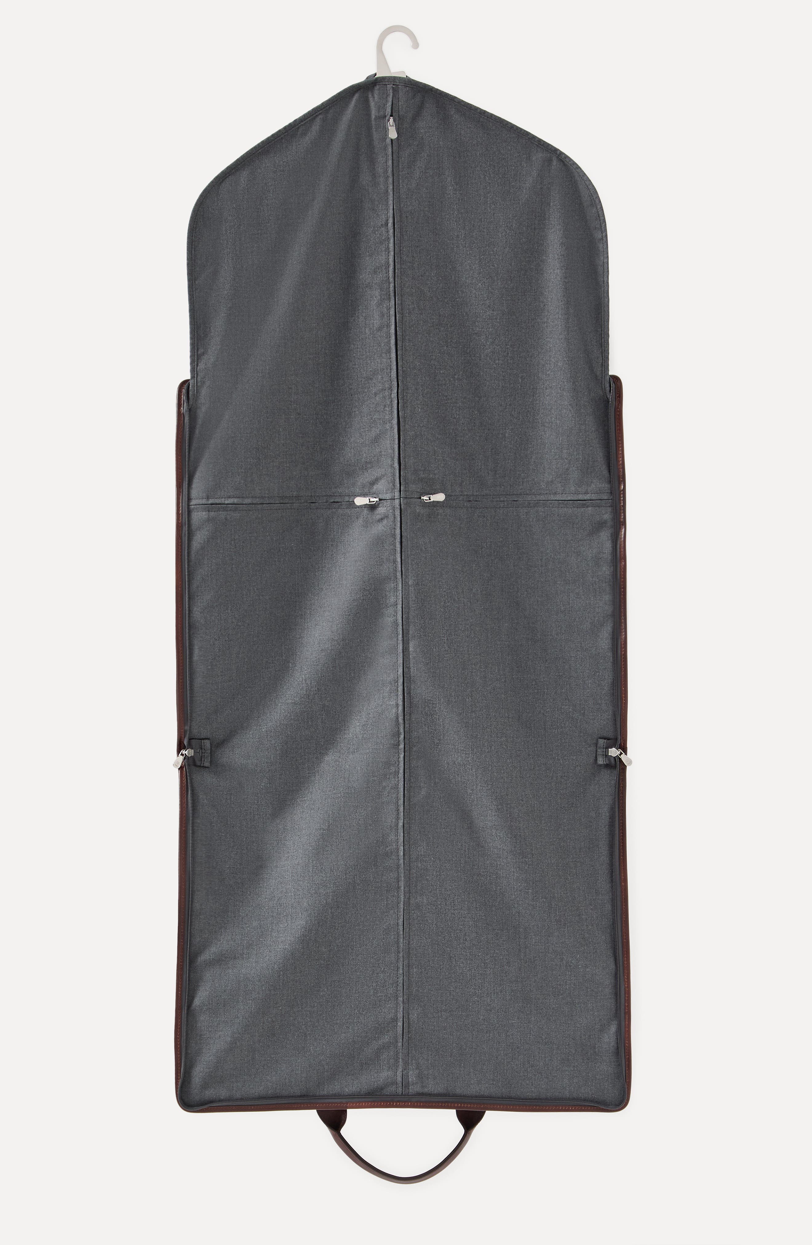 Brunello Cucinelli Calfskin suit carrier, Alternate, color, Anthracite