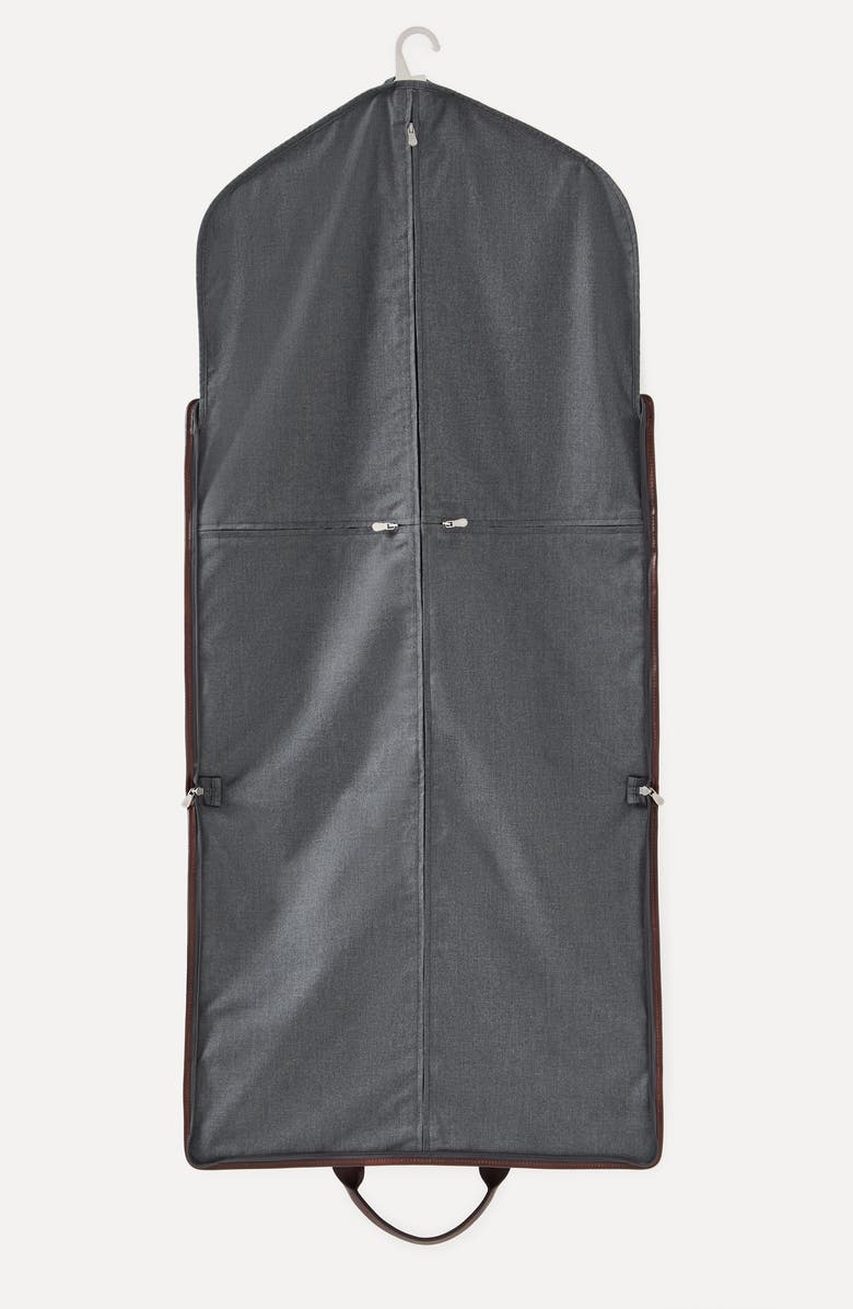 Brunello Cucinelli Calfskin suit carrier, Alternate, color, Anthracite