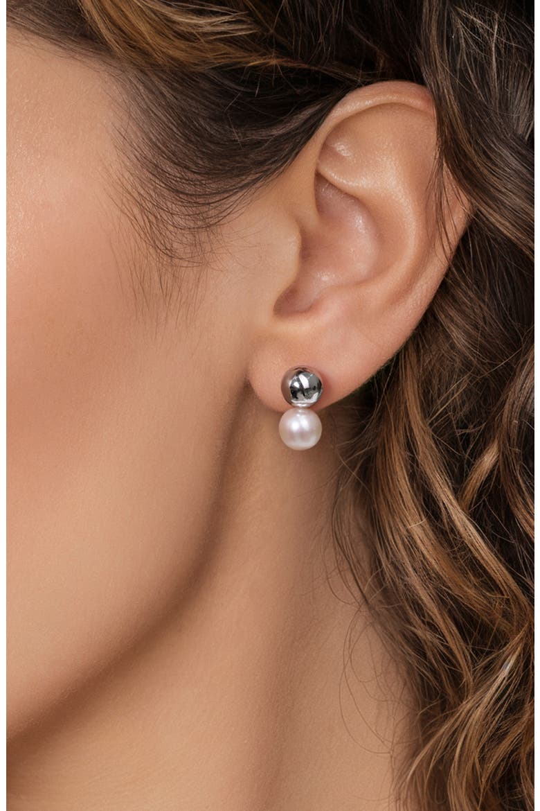 Bujukan Pearl Stud Earrings, Main, color, STERLING SILVER
