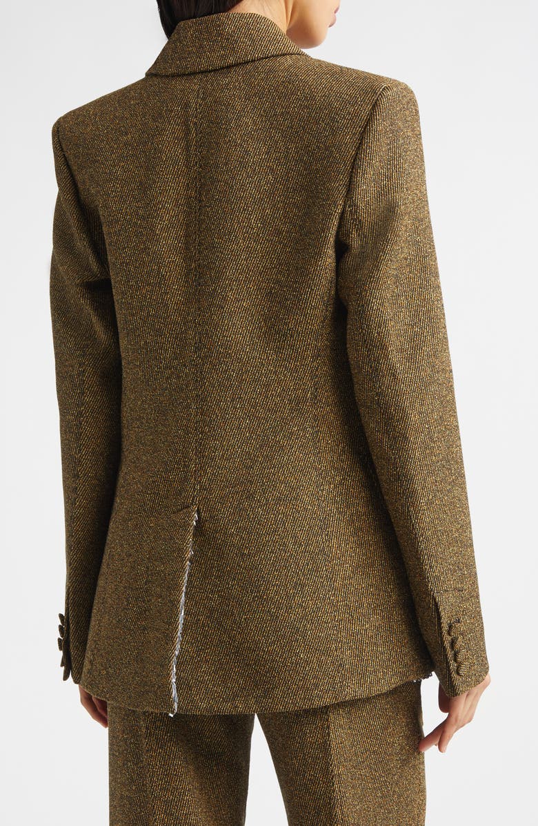 Rabanne Beaded Lapel Wool Blend Blazer, Alternate, color, Chine Black Yellow