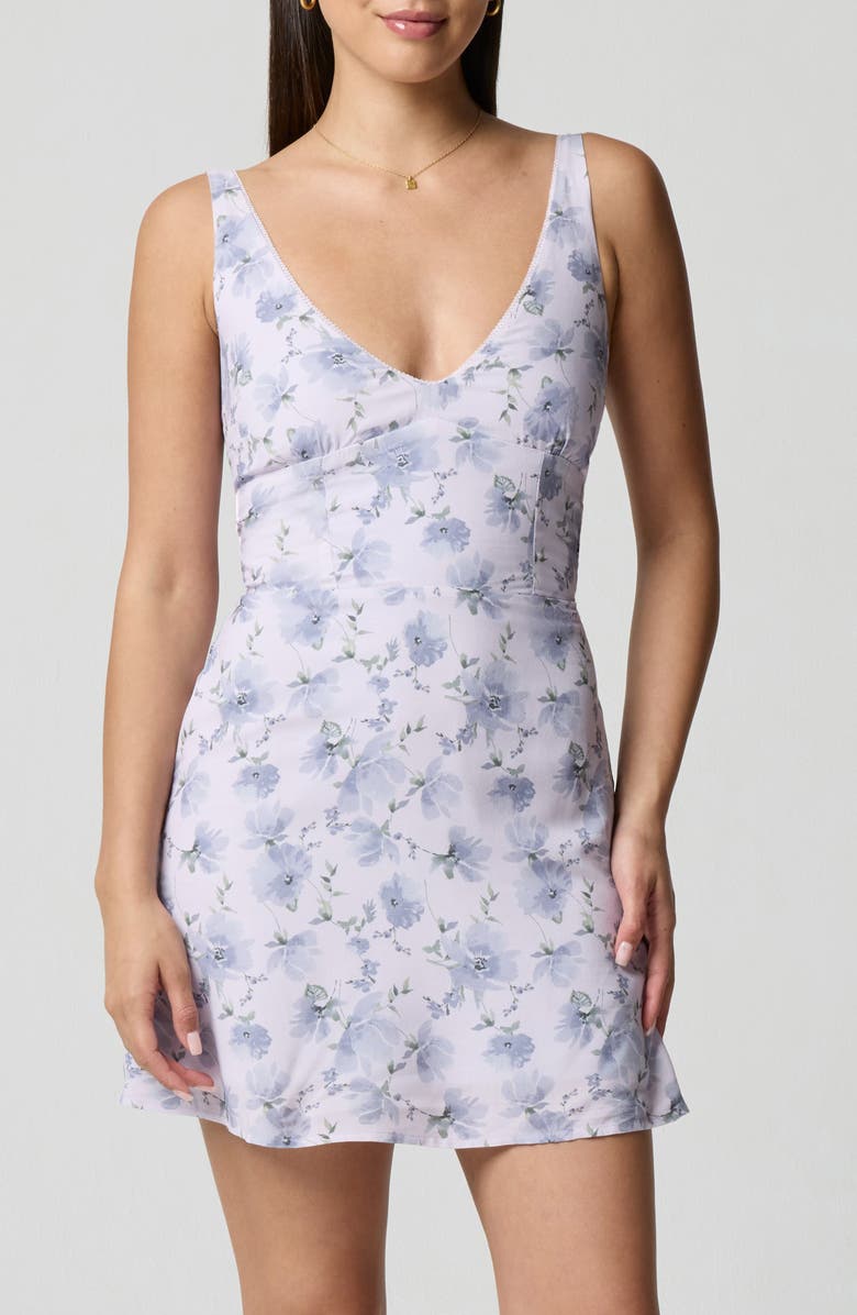 Florence by Mills Floral Print Sleeveless Minidress, Alternate, color, Flrl Waterclr