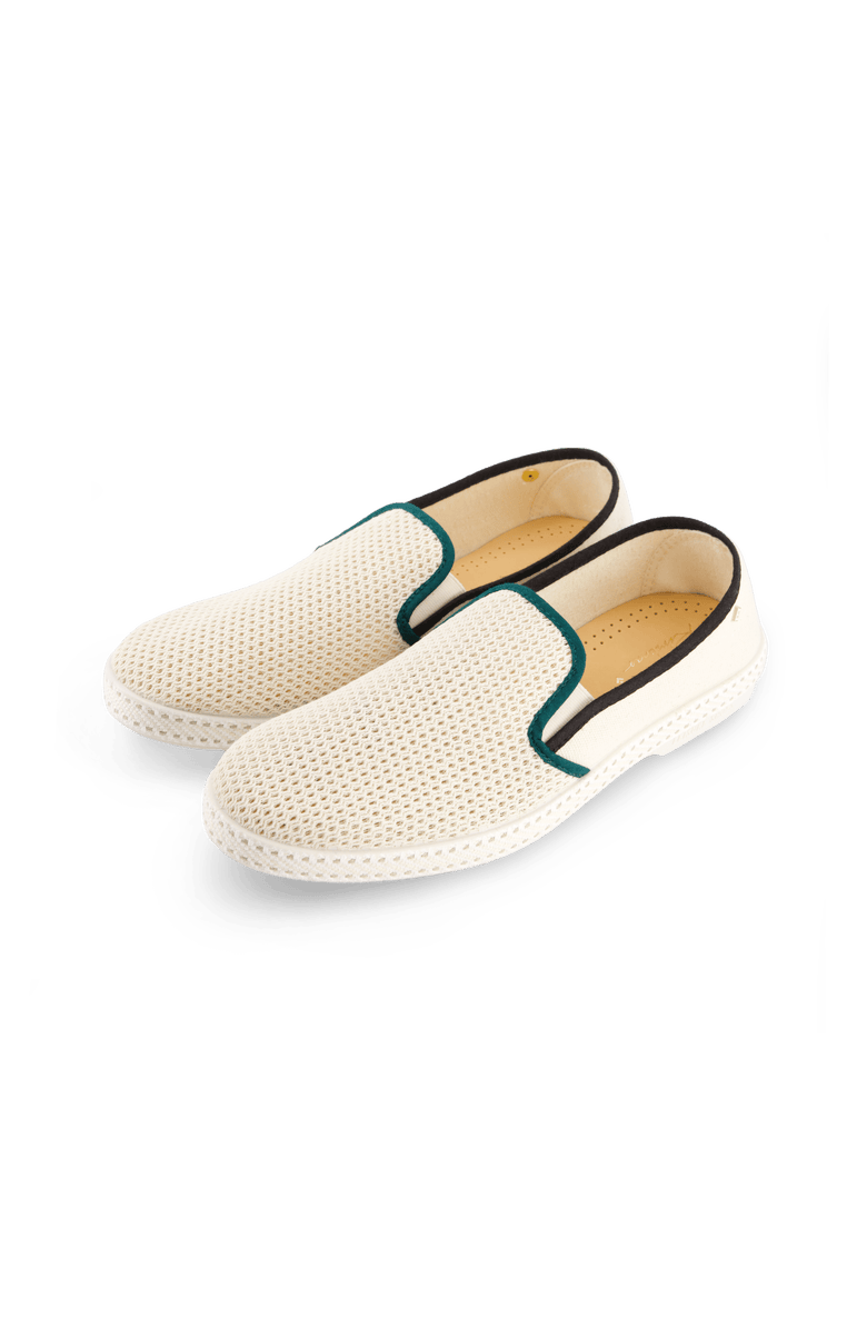Rivieras Cotton Canvas & Mesh Slip-On Loafer, Alternate, color, Cream