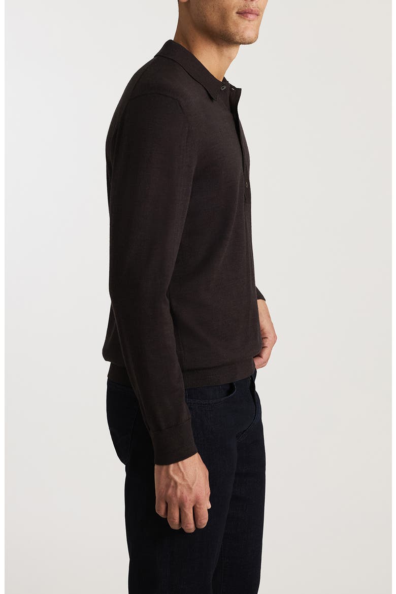 Long Sleeve Wool Polo Sweater, Alternate, color, MAJOR BROWN