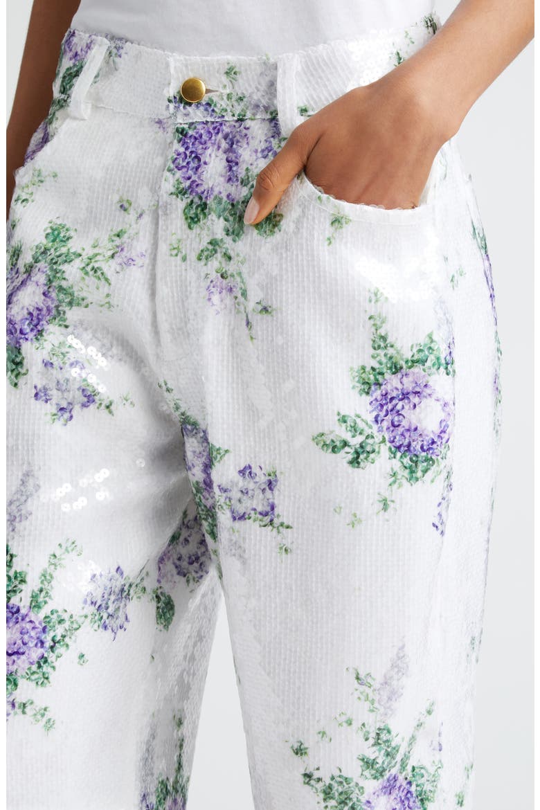 Gender Inclusive Sid Floral Sequin Bermuda Shorts, Alternate, color, WHITE FLORAL SEQUIN