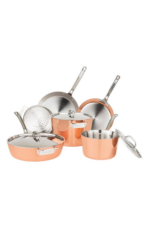 Contemporary 4-Ply Copper Clad 9-Piece Cookware Set
