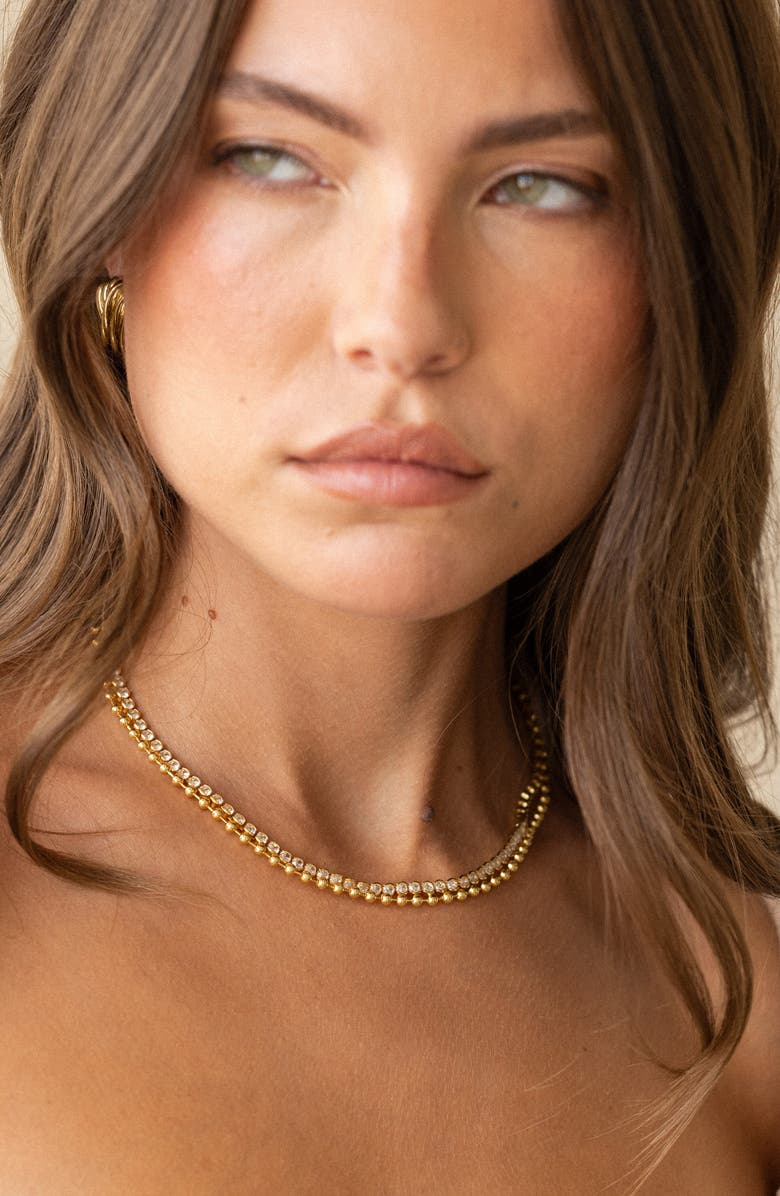 Brook and York Elodie Layered Tennis Necklace, Alternate, color, Gold