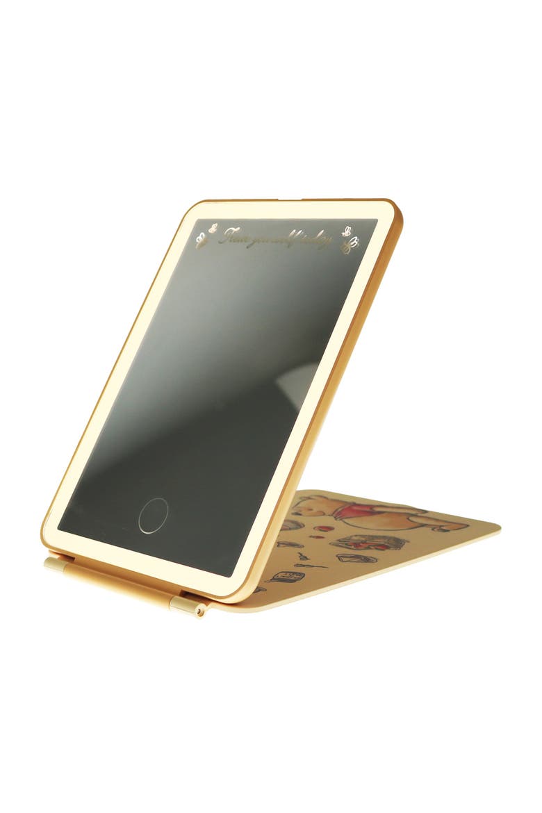 Disney Winnie the Pooh Treat Yourself Touch Pad Mini LED Makeup Mirror, Alternate, color, Beige