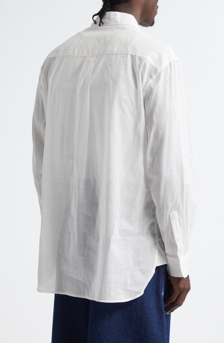 Simone Rocha Carnation Print Easy Cotton Voile Button-Up Shirt, Alternate, color, 