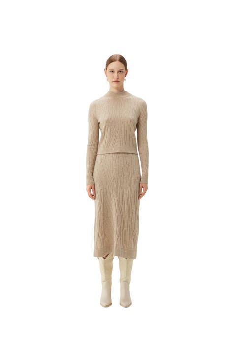 Cropped High Neck Cashmere Sweater