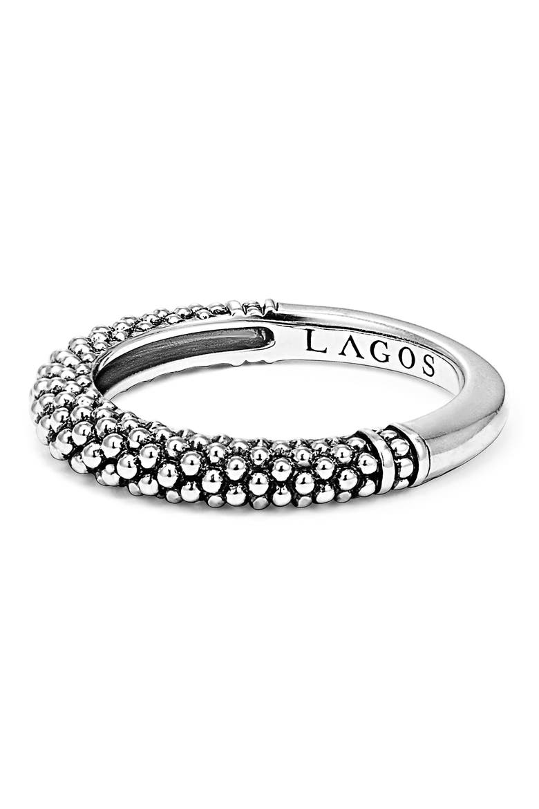 Caviar Stacking Ring, Alternate, color, SILVER