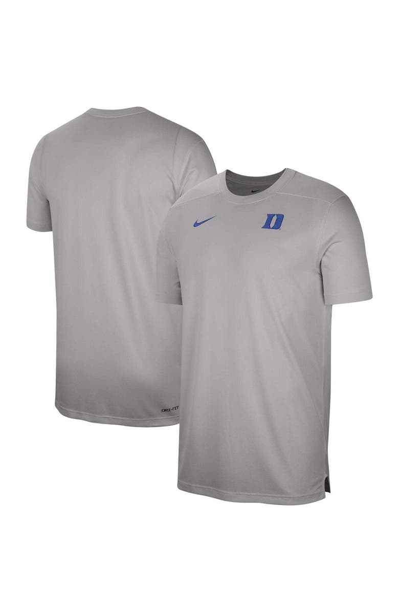 Nike Men's Nike Heather Gray Duke Blue Devils Sideline Coaches Performance Top, Main, color,