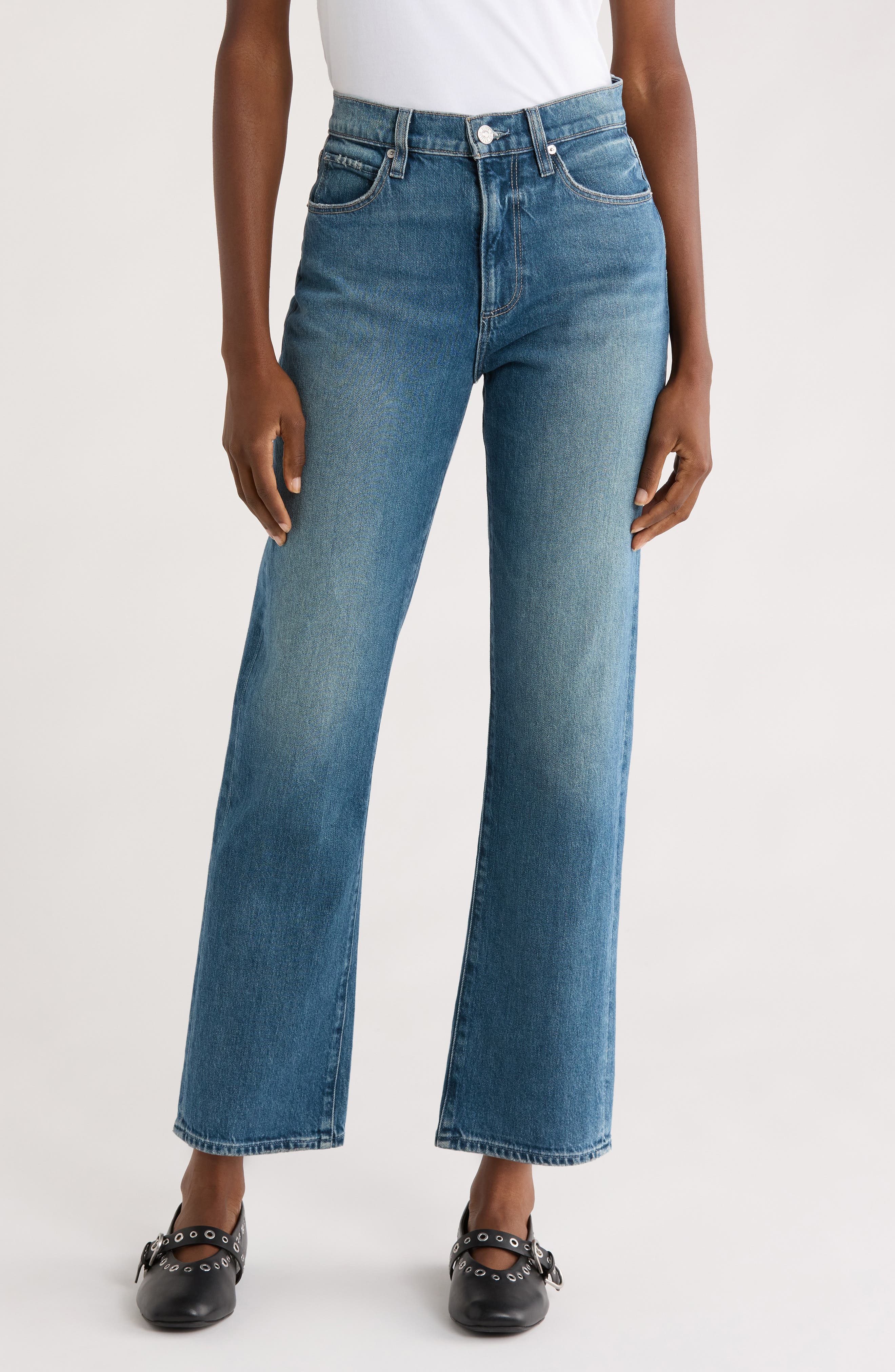 PAIGE Sawyer High Waist Straight Leg Jeans
