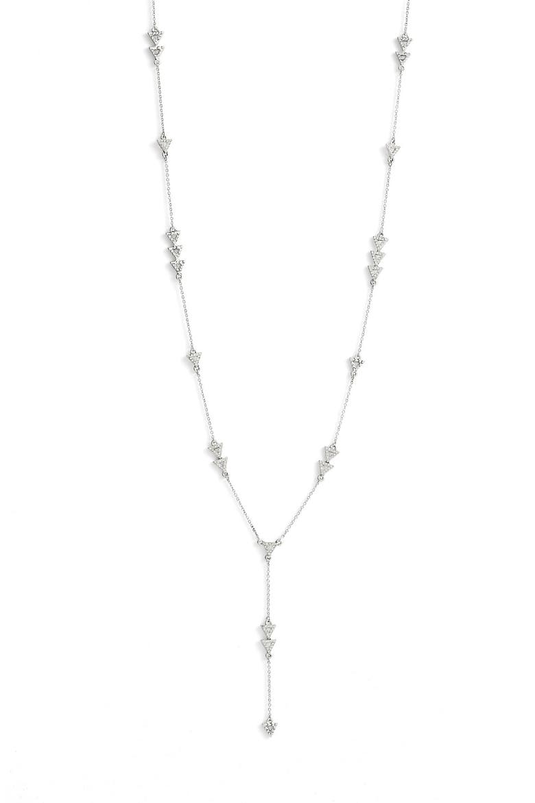 'Nilotic' Pavé Station Long Y-Necklace, Alternate, color, SILVER