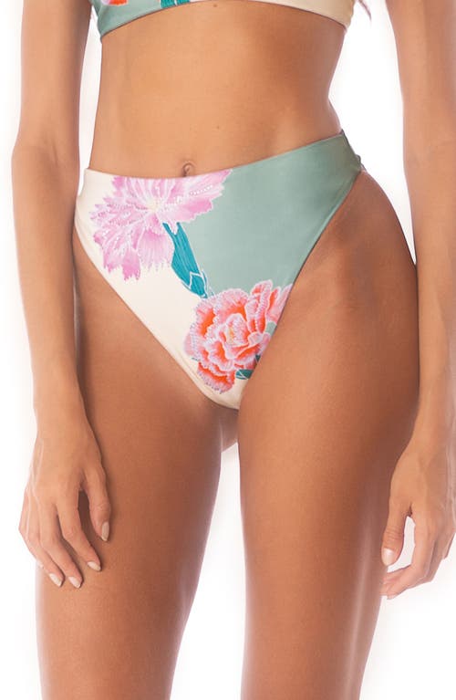 Maaji Eden Delphi Reversible High Waist Bikini Bottoms in Green 