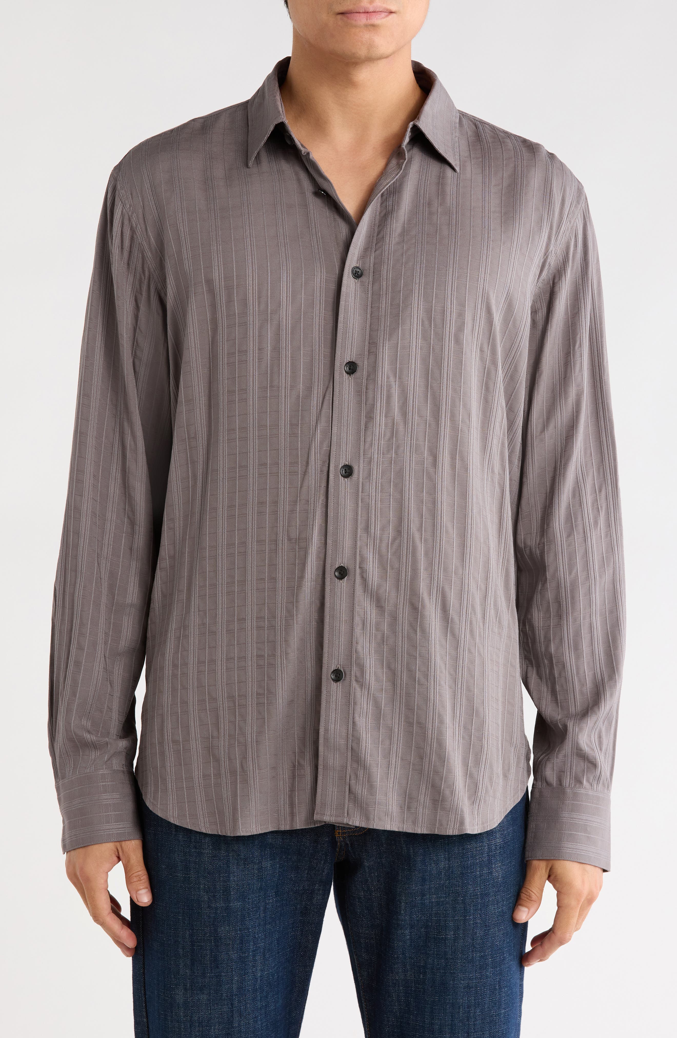 Giffin Plaid Long Sleeve Button-Up Shirt