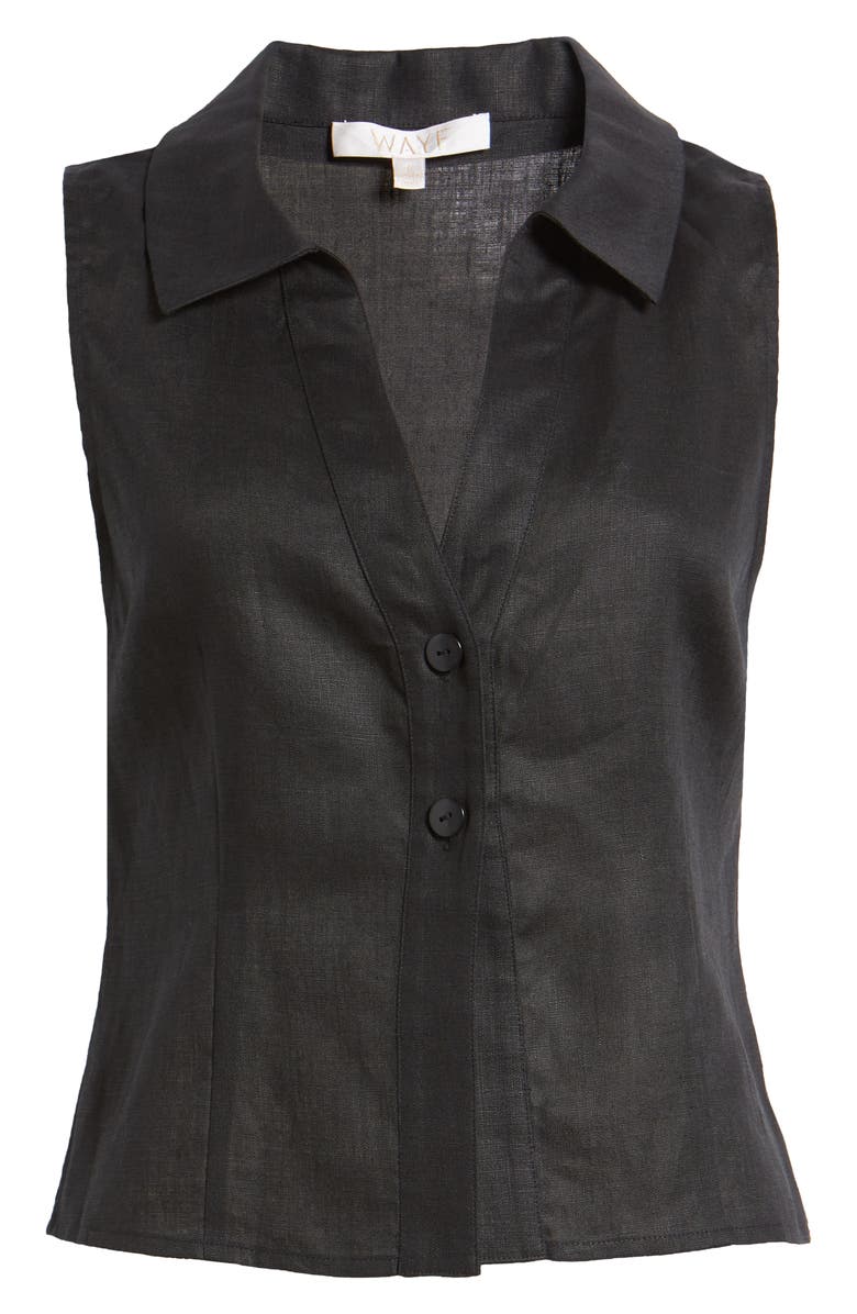 WAYF Devin Sleeveless Linen Shirt, Alternate, color,