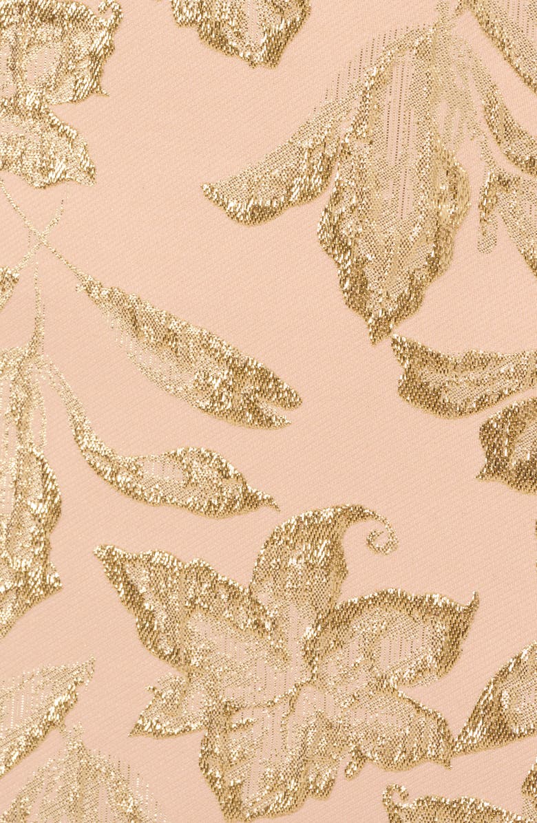 Adrianna Papell Matelasse Floral Metallic Gown, Alternate, color, 