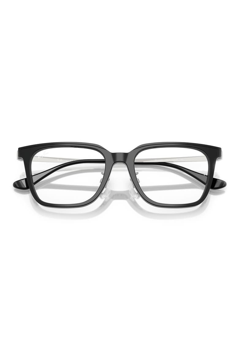 52mm Square Optical Glasses, Alternate, color, BLACK