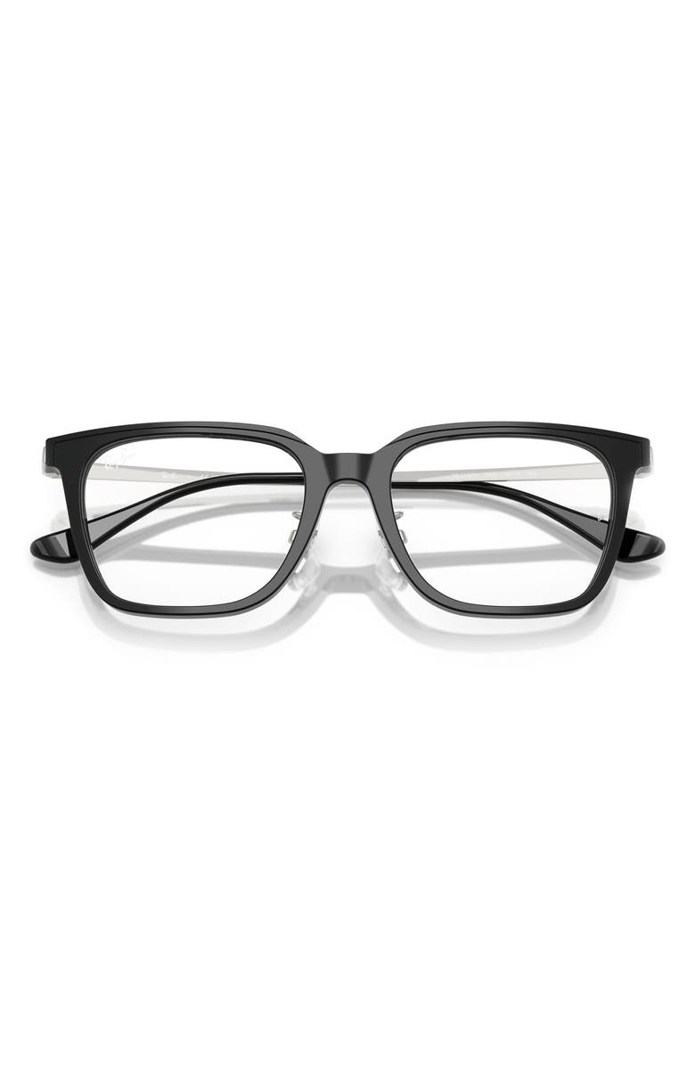 Ray-Ban 52mm Square Optical Glasses, Alternate, color, Black