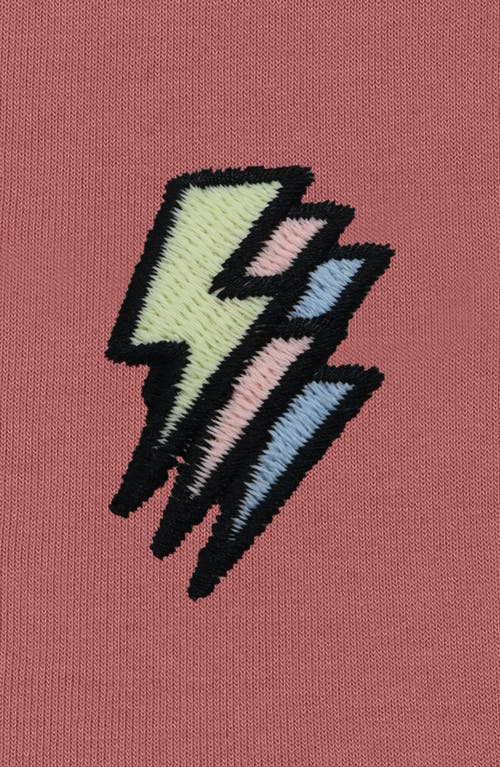 Dalix Lightning Bolt Zip Hoodie In Mauve