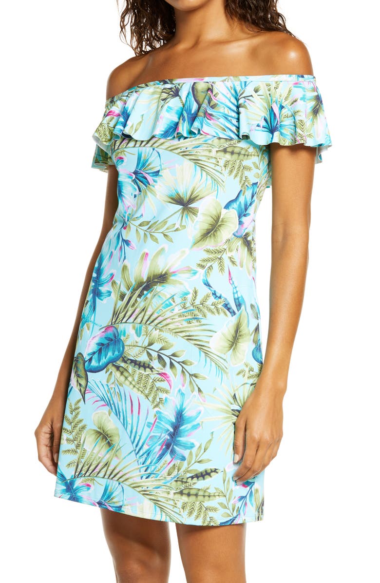 Tommy Bahama Sun Kissed Off the Shoulder Spa Dress, Main, color, 