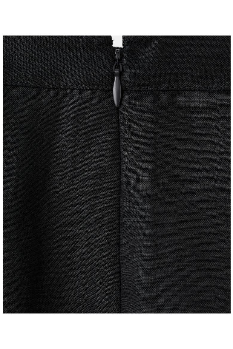 Linen Midi Skirt, Alternate, color, BLACK