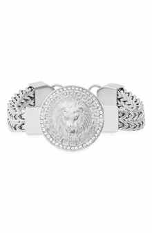 HMY JEWELRY Lion Head Station Bracelet